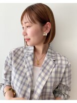 センス(SENSE)&nbsp;【SENSE 自由が丘】ミニボブ×シースルーバング×ベージュカラー