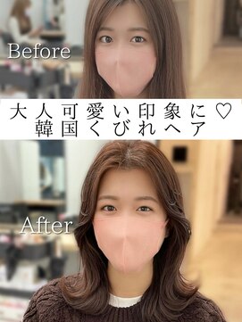 フォンズ(FONS) 韓国ヘア 顔まわりカット くびれヘア シースルーバング ツヤ髪