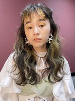 アルバム 池袋(ALBUM) インナーカラーミント_グレージュカラーボブウルフ_49195