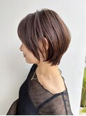 大人ショートボブ前髪ありレイヤーひし形丸顔絶壁K20241006