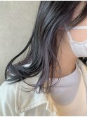 パープルインナーカラー◇黒髪[梅田]