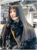 透明感カラー黒髪オリーブカラーネビージュ_ba498391