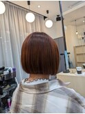 42.ボブ/切りっぱなしボブ/オレンジブラウン/ブラウンカラー