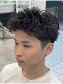渋谷刈り上げスパイキーショートパーマソフトツイストスパイラル