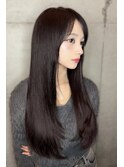髪質改善ストレート　アッシュグレージュ　ローレイヤーカット