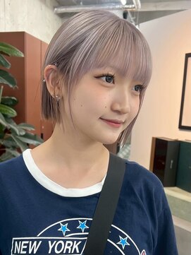 ノード(NODE) 栄小顔丸みボブミルクティーベージュ