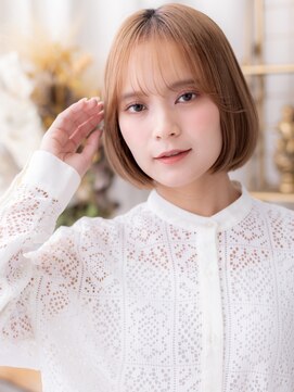 透明感バーガンディ前下がり切りっぱなしボブa大宮20代30代40代