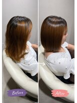 ロアゾブルー(L'oiseau Bleu)&nbsp;艶とまとまりのミディアム縮毛矯正｜髪質改善ストレート