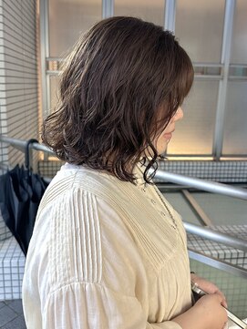 ロジェ(loje) 20代30代40代 ミディアムウェーブデジタルパーマ/ミルクブラウン