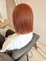 ヨンド(yond) ぱつっとボブオレンジベージュ外ハネ顔まわり前髪群馬太田
