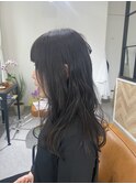 暗髪グレージュカラー
