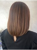 艶髪　ロング　髪質改善カラー　縮毛矯正　質感ストレート