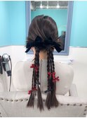 みつあみアレンジ/ヘアメ/ヘアセット/髪質改善