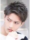 スパイキーショートアップバングツイストパーマフェード30代◇