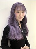 パープル×パツっとロング