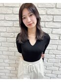 顔まわりレイヤーパープルグレージュ