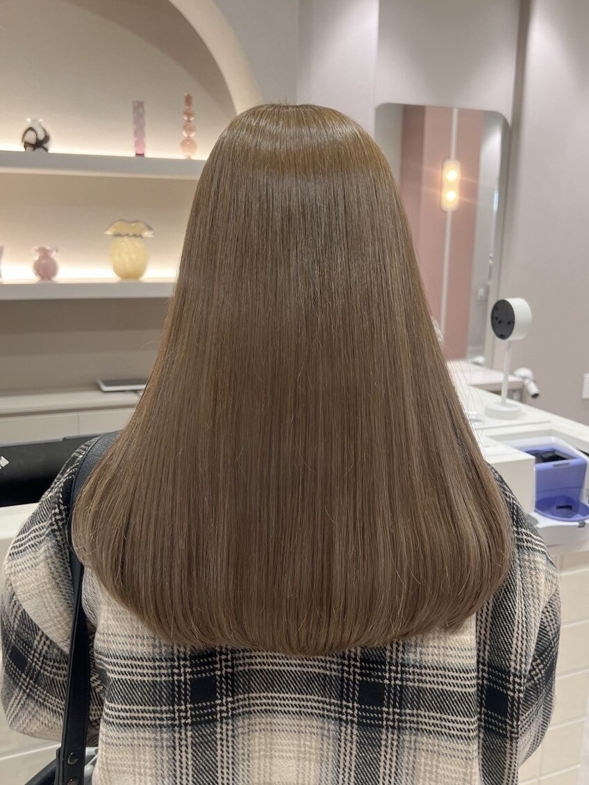 ピンクベージュ/ブリーチなし/ブリーチ/表参道/原宿/女性美容師