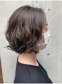抜け感ゆるふわボブパーマ