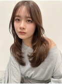 くすみベージュマロンベージュホワイトブロンド細めハイライト