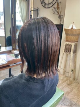 ピンキーウエスト 福島*ブリーチなしダブルカラー白髪ぼかし*小顔カット縮毛矯正