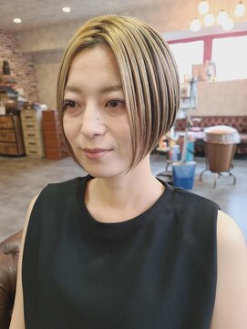 ヘアートランプ(hair trump) ダブルブリーチ◆前下がりボブ◆アンブレラカラー