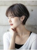 大人ショートレイヤー白髪ぼかし脱白髪染め 30代40代50代60代