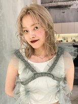 シオン(shion) 透明感カラーワンレン小顔ボブルフオリーブカラー_F30319