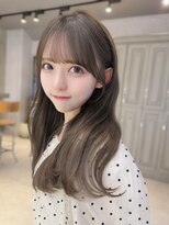 カシュカシュ 表参道(cache cache)&nbsp;ゆる巻きロングミントベージュアイドル前髪小顔カット髪質改善