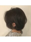 ショート ボブ 透明感グレージュ