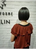 ワンレングス内巻きボブ