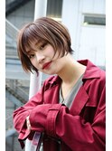 ショートボブ×大人ハイライト