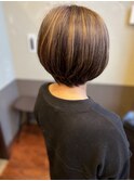 ショート×白髪ぼかし 40代50代大人の白髪染め