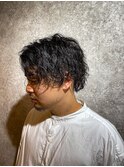 MEN’S HAIR/ブルーブラック/フェザーパーマ/本八幡
