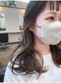インナーカラー ホワイトベージュ シンプルベージュ