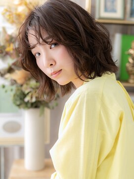 カバーヘア ブリス 戸田公園西口店(COVER HAIR bliss) シースルーバングくせ毛風くびれミディa戸田公園20代30代40代