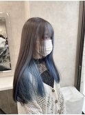 【RUKI指名限定】インナーカラー グレージュ×ブルー