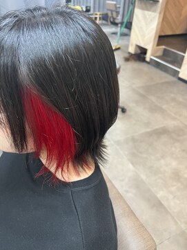 テーラヘアー ユーカリが丘店(TELA HAIR) インナーカラー黒×赤【TELA HAIRユーカリが丘】