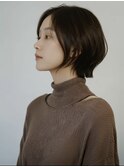 くびれショート/前下がりショートボブ/マロングレージュ