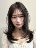 韓国風/レイヤー/小顔/前髪カット/髪質改善/グレージュ/透明感