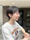 ダークアッシュ前髪あり大人ガーリークールショート