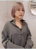 ハイトーンボブ ブロンドボブ ホワイトベージュ