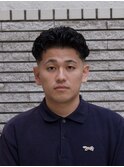 ミドルスキンフェード＋アクティブパーマ