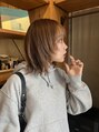 ネロ ヘアサロン 渋谷(NERO HAIR SALON)&nbsp;【ミディアムウルフ×ハニーベージュ】ブリーチなしで作れます◎