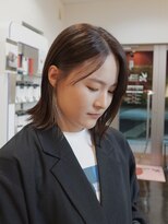 ディッセンバー 伊勢崎(December) 切りっぱなしボブ/ミニボブ/似合わせカット/ヘーゼルベージュ