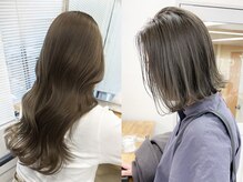 ブリーチなしダブルカラー1回★ミルクティーブラウン