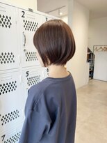 リル 新浜店(LiL)&nbsp;丸みショートボブ×透明感ベージュブラウン塩田9