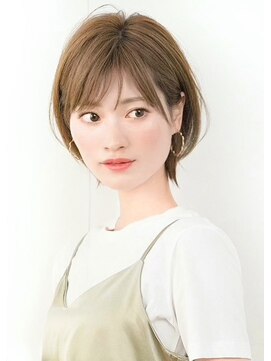 ルエ(rue) 大人可愛い20代30代40代小顔ワンサイドショートボブ丸み前下がり