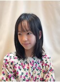 韓国風くびれヘア◎外巻き毛先外ハネ　シースルーバング