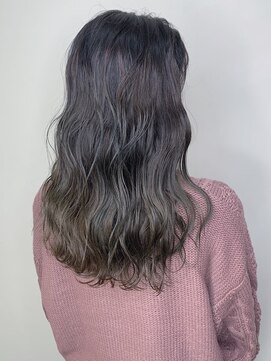 モルニ(MORNI) アッシュグレー_マロンベージュ Aラインボブ かきあげ