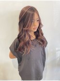 20代30代40代大人可愛いピンクベージュハイライト